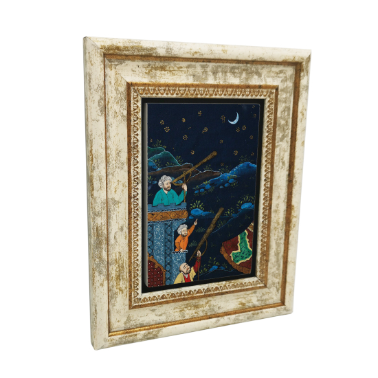 Osmanlıda Müneccimler ve Rasathane Minyatür Resim Baskılı Doğal Taş Tablo