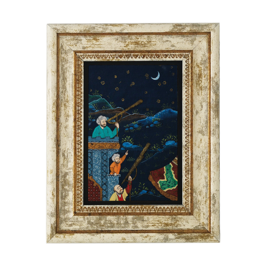 Osmanlıda Müneccimler ve Rasathane Minyatür Resim Baskılı Doğal Taş Tablo