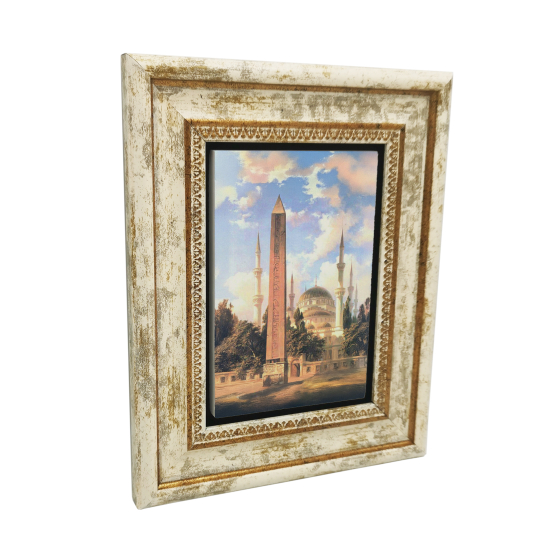 Sultan Ahmet Camii ve Obelisk Dikilitaş Printed Natural Stone with Frame