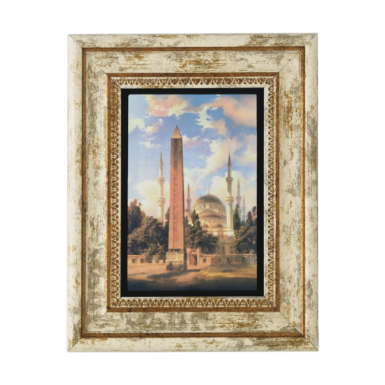 Sultan Ahmet Camii ve Obelisk Dikilitaş Printed Natural Stone with Frame