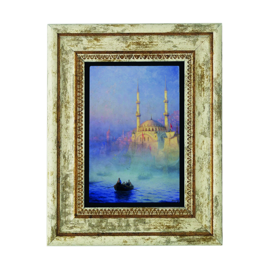 İstanbul Tophane Manzarası (1884, Aivazovskİ) Printed Natural Stone with Frame