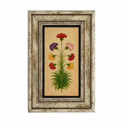 7 Başlı Karanfil Ebru Sanatı Printed Natural Stone with Frame