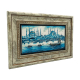 Istanbul Silhouette Watercolor Printed Natural Stone with Frame