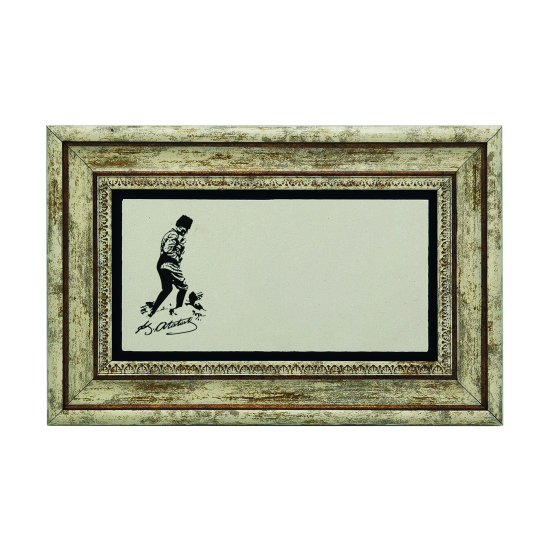 İsim Yazılabilir, Atatürk Silüeti Baskılı Doğal Taş Tablo