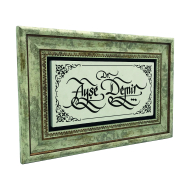 İsim Yazılabilir Kenar Deseni Printed Natural Stone with Frame