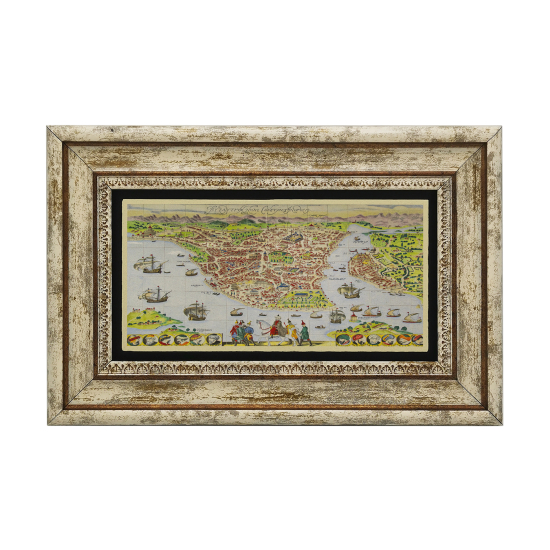 Bizans Haritası Printed Natural Stone with Frame