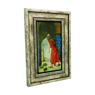 Kaplumbağa Terbiyecisi (Osman Hamdi Bey) Printed Natural Stone with Frame