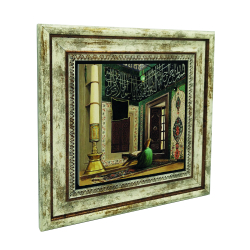 Osman Hamdi Bey – Atik Valide Camii'nde Kuran Okuyan Adam Tablosu Printed Natural Stone with Frame