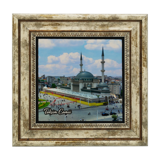 Taksim Camii Görseli Baskılı Doğal Taş Tablo