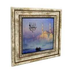 İstanbul Tophane Manzarası (1884, Aivazovskİ) Printed Natural Stone with Frame