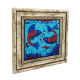 Balıklı Çini Motifi Printed Natural Stone with Frame