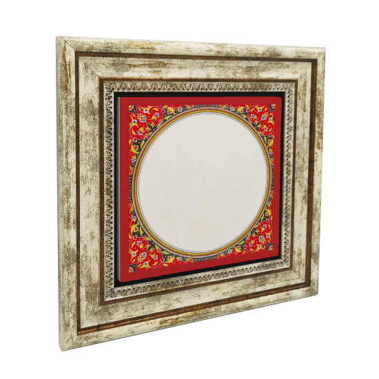 Name Can Be Added, Border Pattern / Image Printed Natural Stone with Frame
