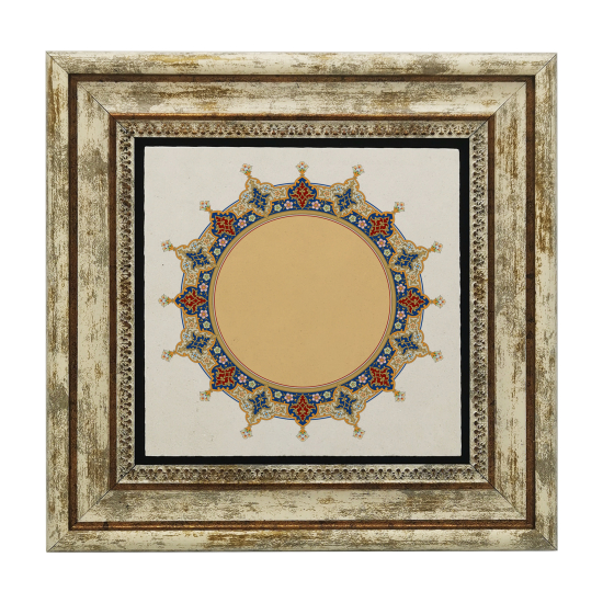 Name Can Be Added, Border Pattern / Image Printed Natural Stone with Frame