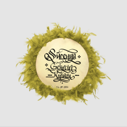 İsim Yazılabilir, Tef 27cm Leather Middle-Size Henna Tambourine with Jingles and Feathers